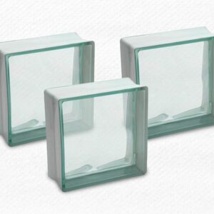 Bloco de Vidro Ondulado Brasil <br>19x19x08cm<br>  Kit com 10 unidades